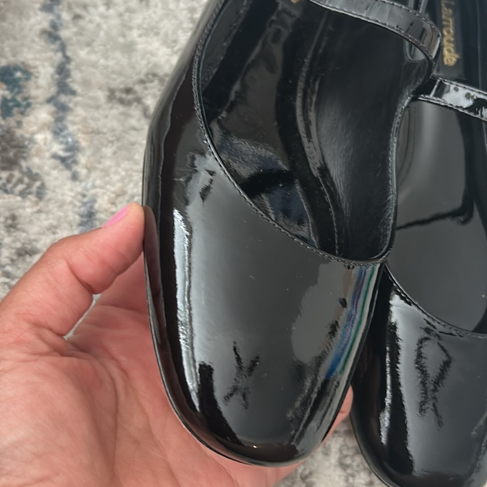 Larroudé Blair Ballet Flat in Black Patent Size 8.5 Parisian Mary Jane Flats - Picture 6 of 12
